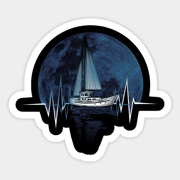 Sailing heartbeat Sticker by captainmood